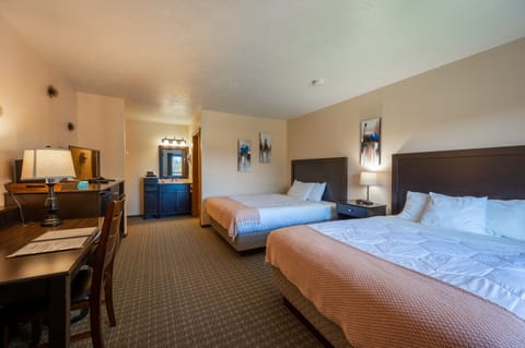 Room, 2 Queen Beds (Main Bldg - New Remodeled) | Desk, free WiFi, bed sheets