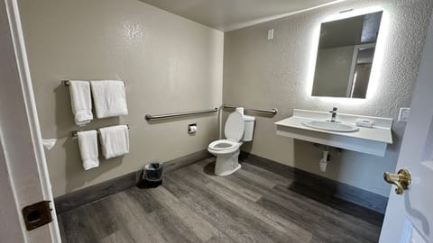 Room, 1 King Bed, Accessible, Non Smoking (Mobility Accessible) | Bathroom | Combined shower/tub, free toiletries, hair dryer, towels