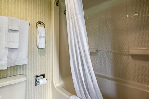 Combined shower/tub, hydromassage showerhead, free toiletries