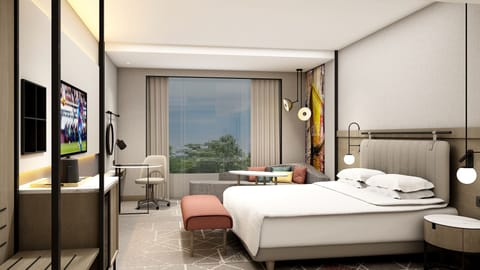 Room, 1 King Bed, Non Smoking (Club Floor) | Minibar, in-room safe, desk, blackout drapes