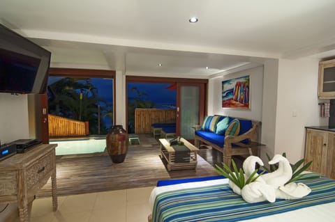 Villa, 1 Bedroom | Living area | Flat-screen TV, DVD player