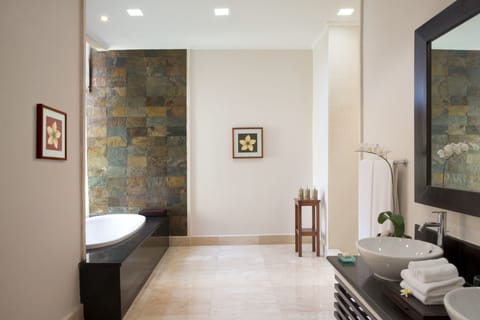 Villa, 1 Bedroom | Bathroom | Separate tub and shower, deep soaking tub, rainfall showerhead