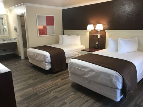 Standard Room, 2 Queen Beds | Desk, blackout drapes, iron/ironing board, rollaway beds