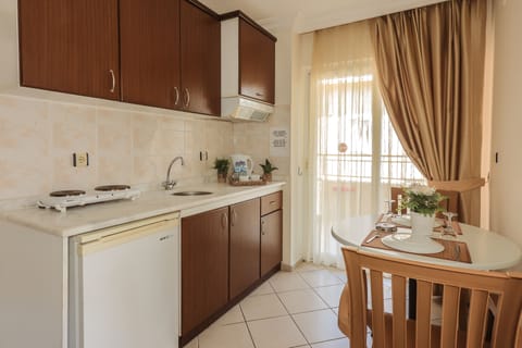 Apartment, 1 Bedroom | Private kitchen | Fridge, stovetop, electric kettle, cookware/dishes/utensils