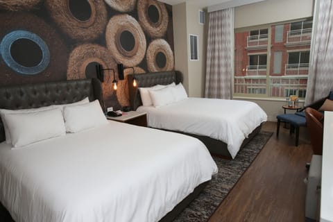 Standard Room, 2 Queen Beds | In-room safe, individually decorated, desk, laptop workspace