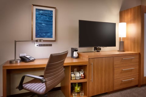 In-room safe, desk, laptop workspace, blackout drapes