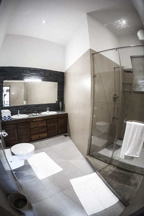 Deluxe Suite | Bathroom | Shower, rainfall showerhead, free toiletries, hair dryer