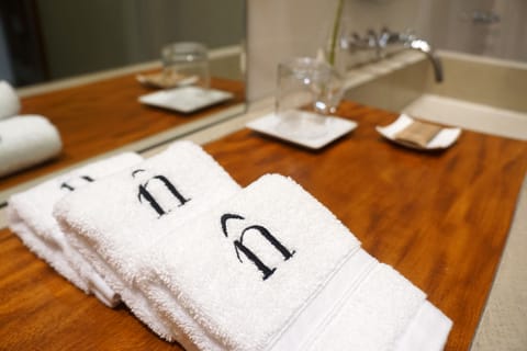 Vermilion Glimpse Suite | Bathroom | Shower, rainfall showerhead, free toiletries, hair dryer