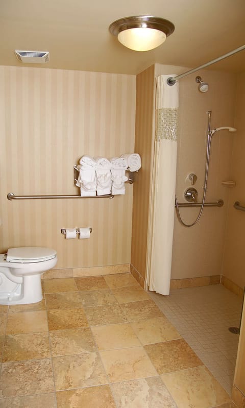 Room, 2 Queen Beds, Accessible, Non Smoking | Bathroom | Bathtub, hair dryer, towels