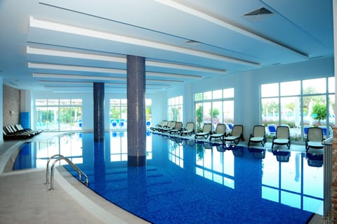 Indoor pool, 2 outdoor pools, pool umbrellas, sun loungers