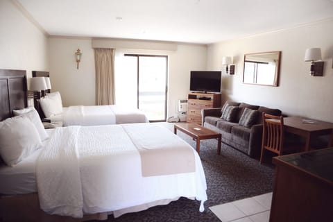 Deluxe Room, 2 Queen Beds, Kitchenette | Blackout drapes, free WiFi, bed sheets