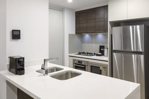 1 Bedroom Hinterland Suite | Private kitchen | Full-size fridge, microwave, oven, stovetop
