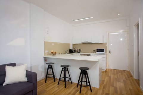 City Apartment | Private kitchen | Fridge, microwave, oven, stovetop