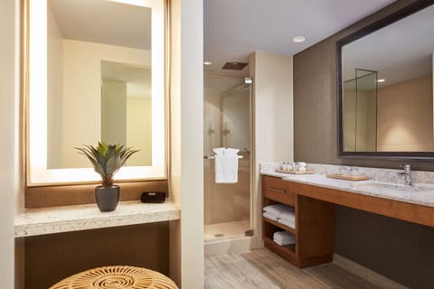 Garden Villa Suite One King Bedroom | Bathroom | Separate tub and shower, deep soaking tub, designer toiletries