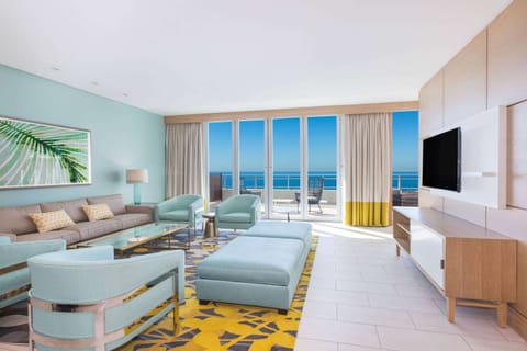 Presidential Suite, Multiple Beds, Non Smoking | Living area | 50-inch flat-screen TV with cable channels, TV, iPod dock