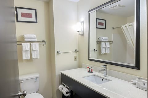 Room, 1 King Bed | Bathroom | Free toiletries, towels, soap, shampoo