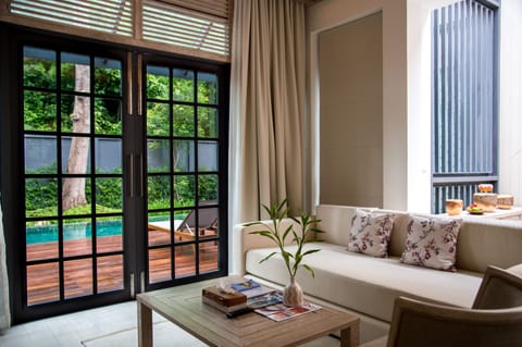 Pool Villa Suite | Living area | 32-inch LCD TV with cable channels, TV