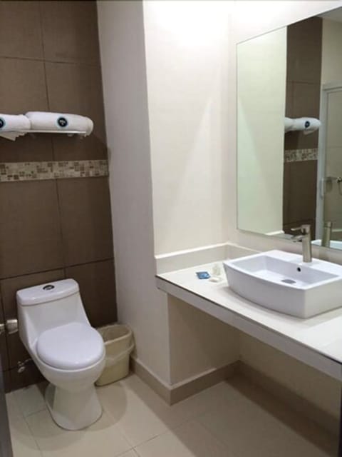 Shower, free toiletries, towels