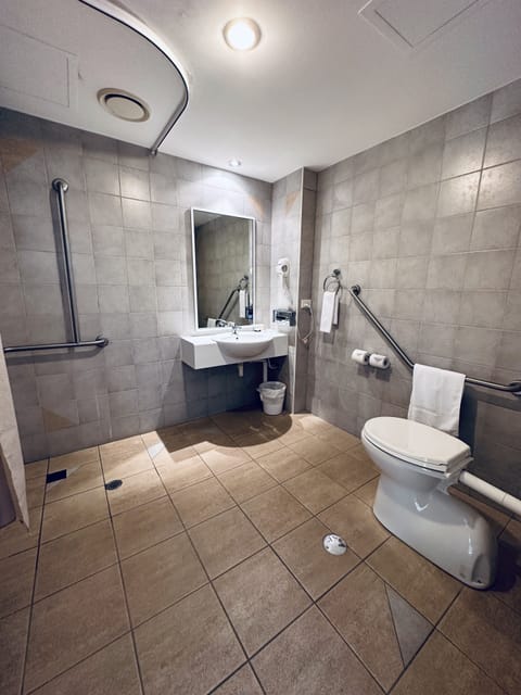 Disability Access Room | Bathroom | Shower, free toiletries, towels, soap