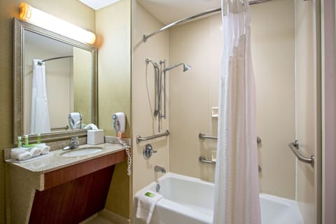 Suite, 1 King Bed with Sofa bed, Accessible (Mobility, Accessible Tub) | Bathroom | Hair dryer, towels