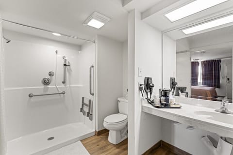 Room, 1 King Bed, Non Smoking | Bathroom | Free toiletries, hair dryer, towels