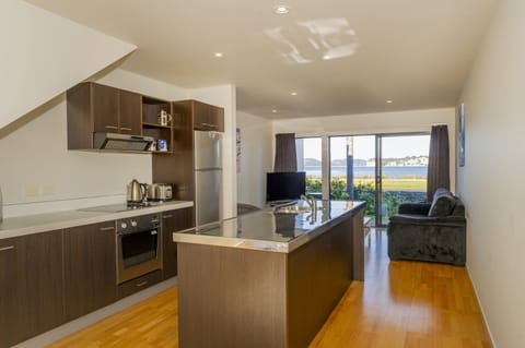 Villa 14 | Private kitchen | Full-size fridge, microwave, oven, stovetop