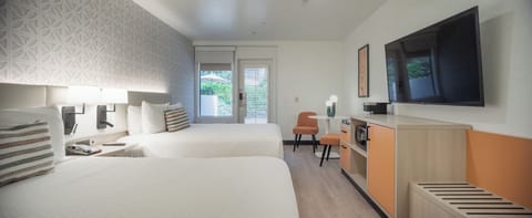 Two Queens Pool View Balcony | Premium bedding, in-room safe, iron/ironing board