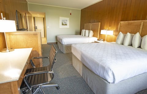 Standard Double Room, 2 Queen Beds, Balcony, Lake View | Premium bedding, desk, laptop workspace, blackout drapes