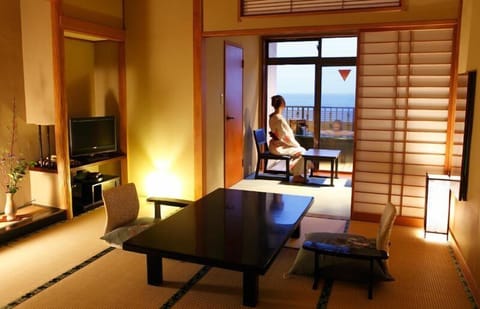 Japanese Style Room with Open Air Bath | In-room safe, blackout drapes, free WiFi, bed sheets