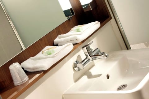 Eco-friendly toiletries, hair dryer, towels