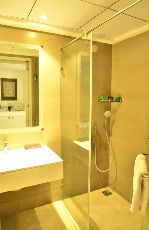 Executive Room | Bathroom | Shower, rainfall showerhead, free toiletries, towels