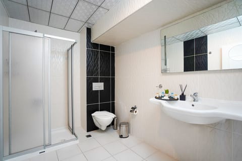 Suite | Bathroom | Shower, free toiletries, hair dryer, slippers
