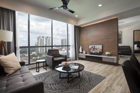 Premier Apartment, 2 Bedrooms | Living area | LED TV