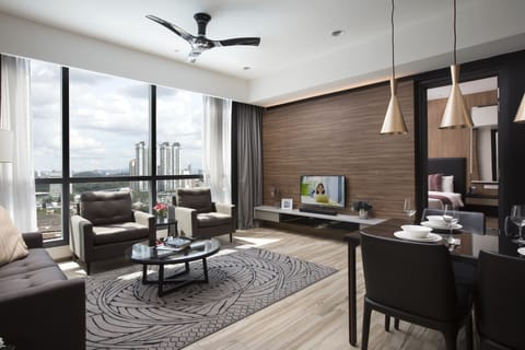 Premier Apartment, 1 Bedroom | Living area | LED TV