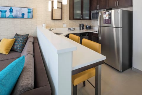 Studio, 1 King Bed with Sofa bed | Private kitchen | Full-size fridge, microwave, stovetop, dishwasher