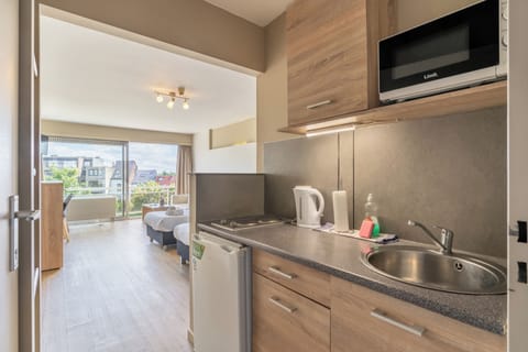 Executive Studio Twin with daily cleaning | Private kitchenette | Fridge, microwave, stovetop, electric kettle