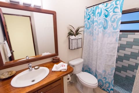 Poolside Quadruple Room | Bathroom | Shower, free toiletries, hair dryer, towels