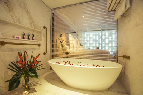 Ocean Deluxe Room | Bathroom | Separate tub and shower, free toiletries, hair dryer, bathrobes