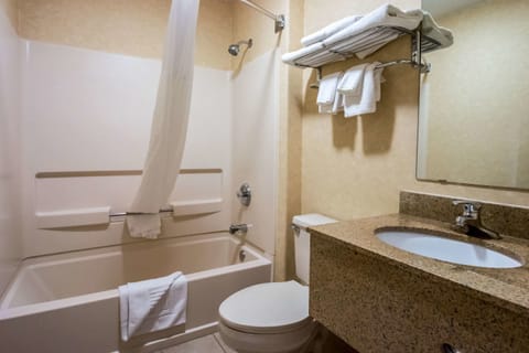 Standard Room, 1 Queen Bed, Non Smoking | Bathroom | Combined shower/tub, free toiletries, towels