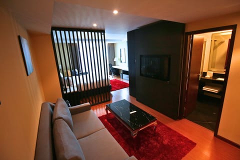 Junior Suite, 1 King Bed, Non Smoking | Living area | 42-inch flat-screen TV with cable channels