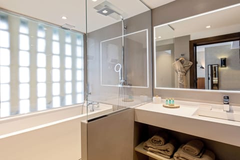 Executive Room | Bathroom | Designer toiletries, hair dryer, towels, soap