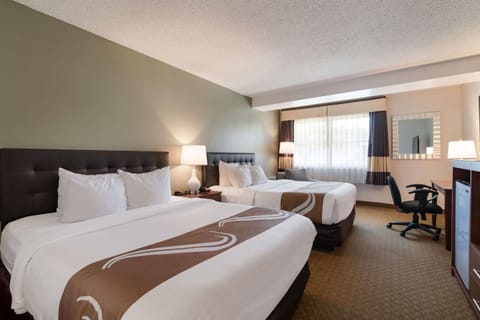 Standard Room, 2 Queen Beds, Non Smoking | In-room safe, desk, blackout drapes, soundproofing