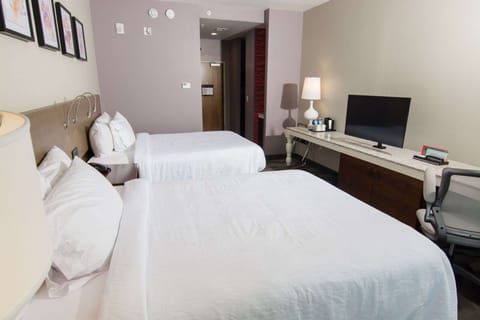 Room, 2 Queen Beds, Accessible, Non Smoking (hearing acc) | Premium bedding, blackout drapes, iron/ironing board