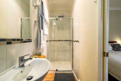 Queen Room | Bathroom | Shower, rainfall showerhead, free toiletries, hair dryer