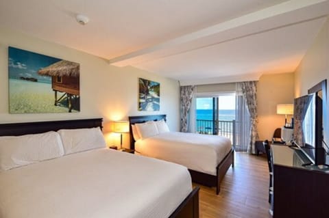 Standard Double Room, 2 Queen Beds, Oceanfront | Premium bedding, pillowtop beds, in-room safe, desk