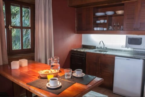 Deluxe Cabin, 3 Bedrooms | Private kitchen | Fridge, microwave, oven, stovetop