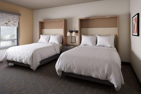 Standard Room, 2 Queen Beds | In-room safe, desk, blackout drapes, iron/ironing board
