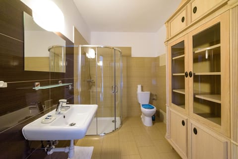 Studio, Kitchenette | Bathroom | Shower, hair dryer, towels