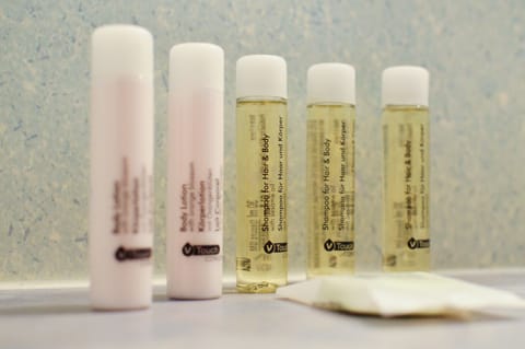 Free toiletries, hair dryer, towels