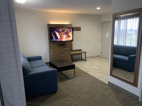 Suite, 2 Queen Beds | In-room safe, desk, iron/ironing board, free cribs/infant beds